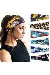 DRESHOW 6 Pièces Bandeau Cheveux pour Femme Boho Élastique Bandeaux pour Filles Vintage Tête Enveloppe Cheveux Accessoires po