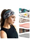 DRESHOW 6 Pièces Bandeau Cheveux pour Femme Boho Élastique Bandeaux pour Filles Vintage Tête Enveloppe Cheveux Accessoires po