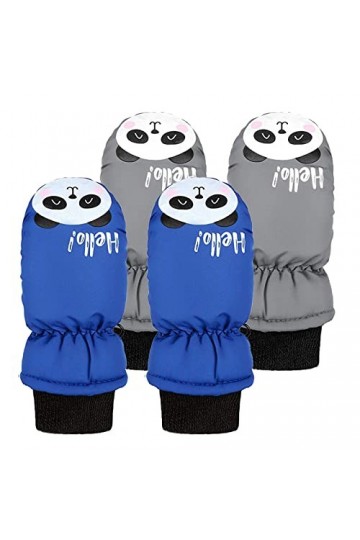 Hiver Plein Gants Filles 2 Paires Doigt Dessin animé extérieur Mitaines garçons Chaud Enfants bébé Gants Ski Enfants Gants Ga