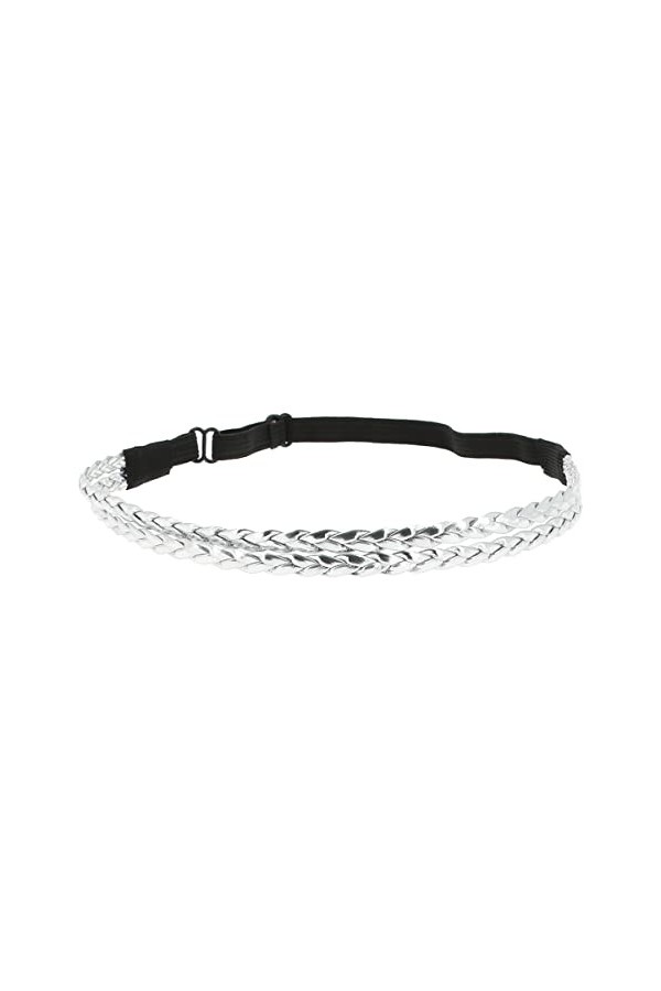 Bandeau Cheveux Femme PU Noir - Headband Tressé Double Original - Bandeau Fin élastique Taille réglable - Headband Mariage ou