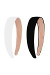 2 Pièces Bandeaux En Satin 3Cm De Large Bandeau Mode Solide Bandeau Antidérapant Bandes De Cheveux De Couleur Unie Diy Access