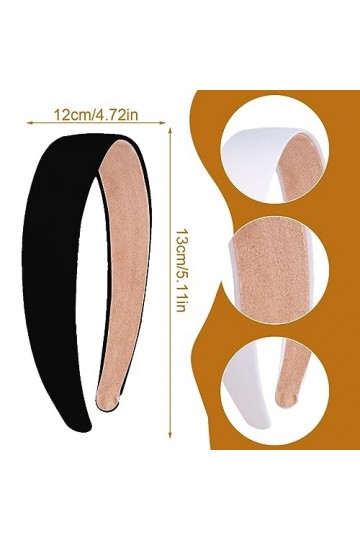 2 Pièces Bandeaux En Satin 3Cm De Large Bandeau Mode Solide Bandeau Antidérapant Bandes De Cheveux De Couleur Unie Diy Access