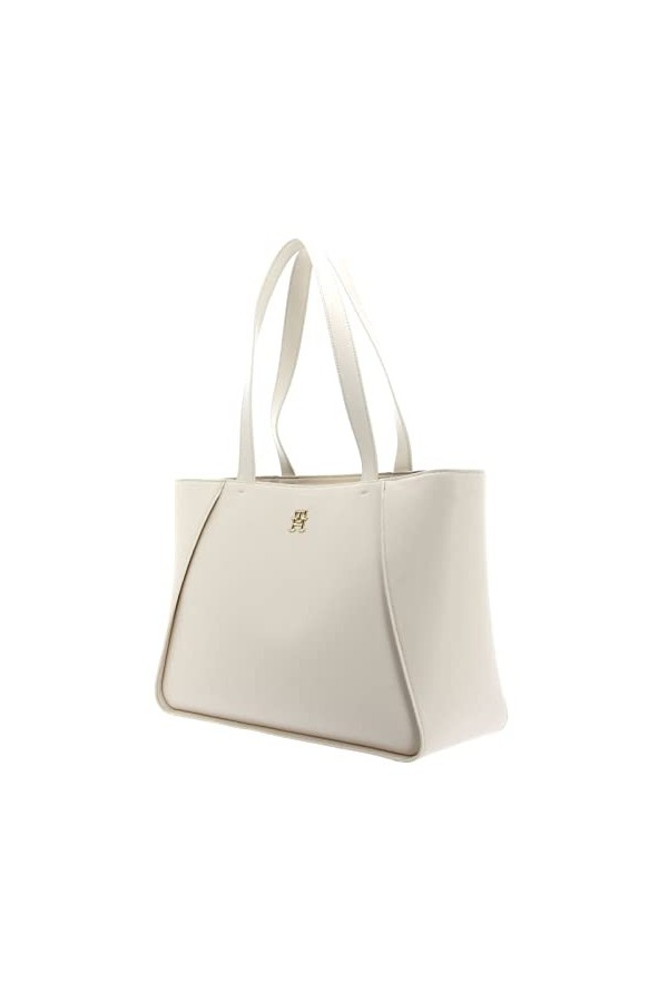 Tommy Hilfiger Cabas Femme Sac TH Casual Tote Poches Intérieures, Beige Sugarcane , Taille Unique