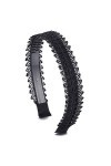 COOLSTEELANDBEYOND étincelant Noir Feuille Pétale Branche Dentelle Cheveux Peigne Cheveux Couronne Bandeau Bande Cheveux Fête