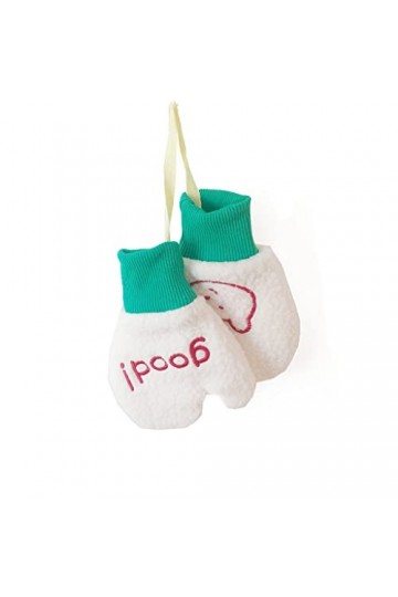 Frotox Gants mignons en peluche avec cordon - Moufles dhiver doublées pour tout-petits, blanc, 14cm