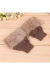 SHRIMAD Mode Hiver Femmes Gants en Peluche Fausse Fourrure Laine À Tricoter Garder Au Chaud Moufles Courtes sans Doigts Dame 