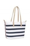 Tommy Hilfiger Cabas Femme Sac Poppy Tote Corp Stripes Fermeture Éclair, Multicolore Breton Stripes , Taille Unique
