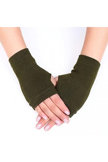 YJLGMM Gants sans Doigts en Peluche sans Doigt dhiver Hiver Doux Gants épais pour Femmes Fille moitié Doigt Couleur : Camel