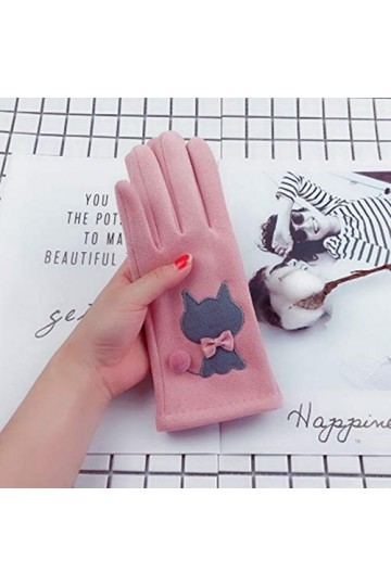 LUOXUEFEI Gants Femmes Hiver Plus Velours Épais Chaud Écran Tactile Mitaines Femmes Gants De Conduite