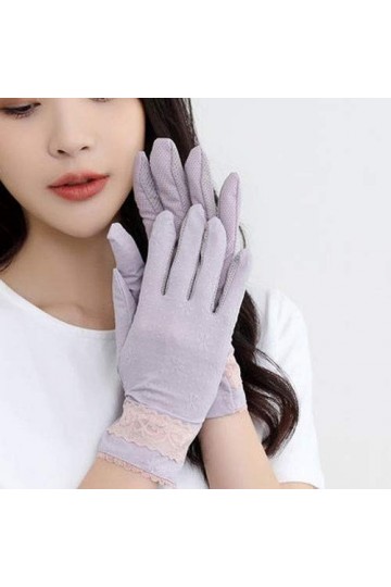 Yoaodpei Été Nouveaux Produits Gants de Dentelle élégante Silk Ice Silk Femmes légères cruche cruelle Crosse Solaire Eté Cond