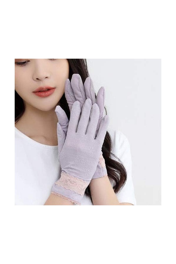 Yoaodpei Été Nouveaux Produits Gants de Dentelle élégante Silk Ice Silk Femmes légères cruche cruelle Crosse Solaire Eté Cond