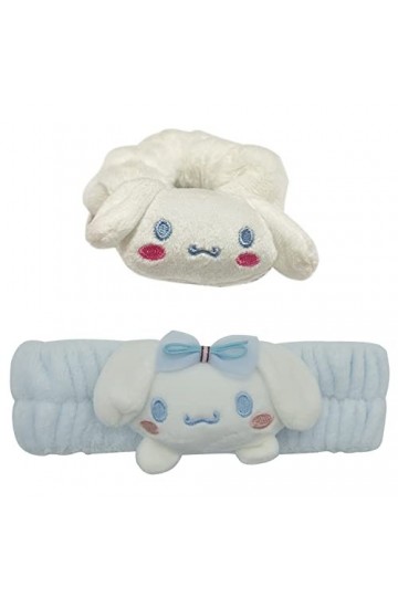 Rondlaho Cin Lot de 2 bandeaux à cheveux et élastiques à cheveux Kawaii - Accessoires pour cheveux - Personnage corail - Cade