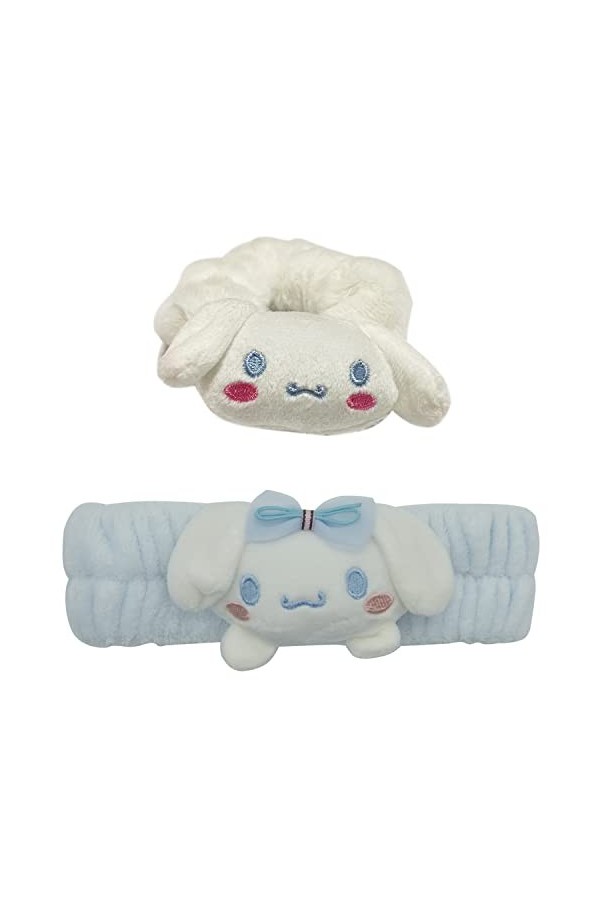 Rondlaho Cin Lot de 2 bandeaux à cheveux et élastiques à cheveux Kawaii - Accessoires pour cheveux - Personnage corail - Cade