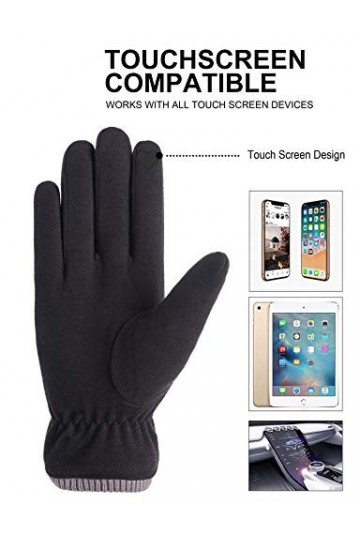 Gants dhiver chauds pour femme avec doublure épaisse pour écran tactile