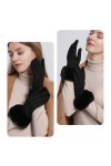 LA HUATE Gants dhiver en daim pour femme - Gants chauds pour écran tactile - Moufles en fausse fourrure pour activités de pl