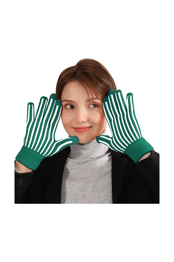 Gants dhiver chauds pour lhiver - Gants tricotés - Gants pour femme - Ski - Course - Anniversaire - Pour femme - Camping - 