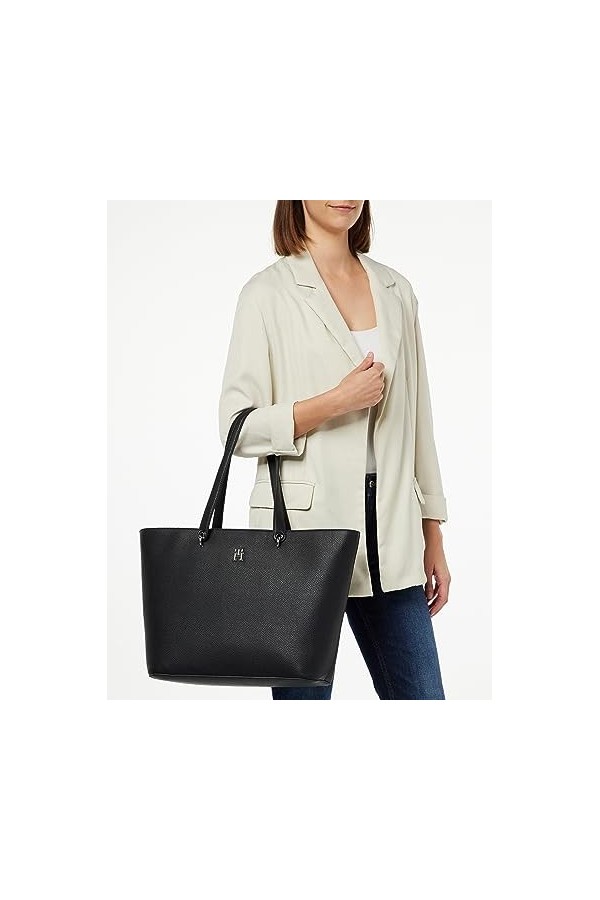 Tommy Hilfiger Sac fourre-Tout avec emblème Th, Femme, Noir