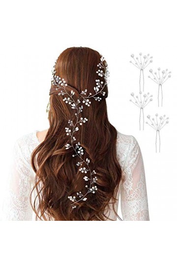 Bandeau de Mariage Cheveux Vigne Cristal Perle Bijoux Accessoires de Cheveux pour Femmes Filles