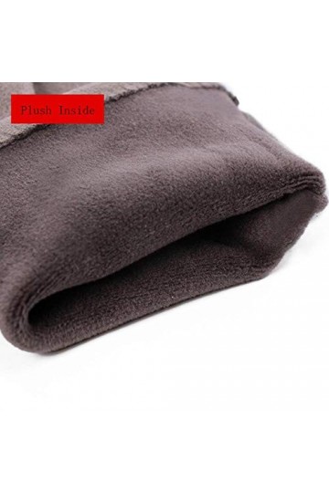 Hiver Femme Simple Couche Chaud Cachemire Plein Finger Button Cyclisme Mitaines Femmes Daim en Cuir Écran Tactile Gants De Co