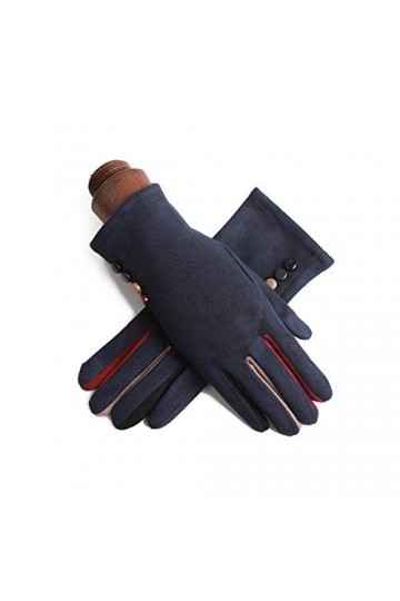 MAPPE Hiver Femme Simple Couche Chaud Cachemire Plein Finger Button Cyclisme Mitaines Femmes Daim en Cuir Écran Tactile Gants