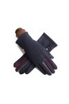MAPPE Hiver Femme Simple Couche Chaud Cachemire Plein Finger Button Cyclisme Mitaines Femmes Daim en Cuir Écran Tactile Gants