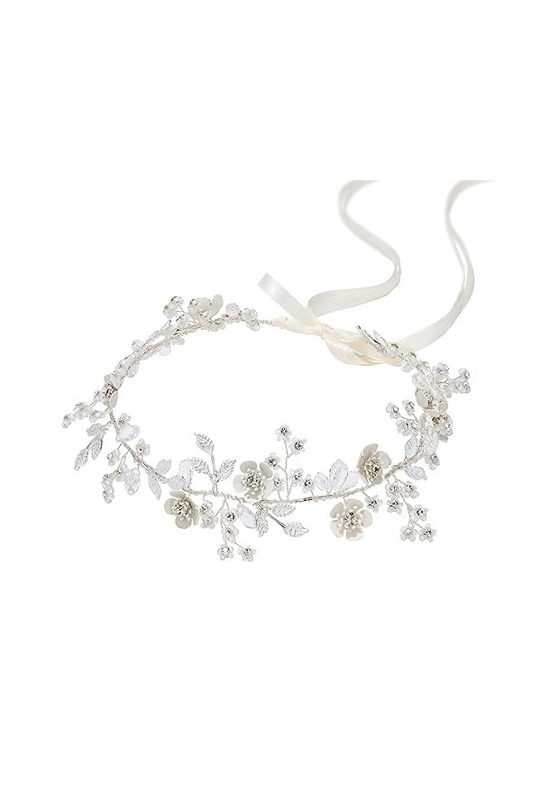 SWEETV argent strass bandeau de mariée, bandeau de mariage, casque de mariée, accessoires pour cheveux pour les mariées, demo