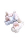 Lurrose Lot de 3 bandeaux de maquillage, oreilles de chat mignonnes et douces pour femme pour cosmétique, douche, spa, yoga, 