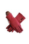 MAPPE Hiver Femme Simple Couche Chaud Cachemire Plein Finger Button Cyclisme Mitaines Femmes Daim en Cuir Écran Tactile Gants