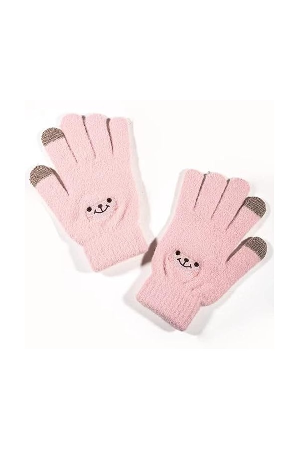 Gants d’Hiver Tricotés, Classique Gants à Écran Tactile, Gants Chauffants Polaire Hiver Femme, Mitaine Laine pour Sport, Gant