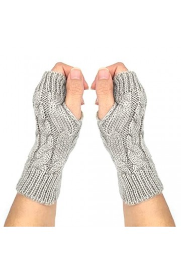 Qiuyan Gants dhiver chauds doux et confortables pour femme et fille, gris, taille unique