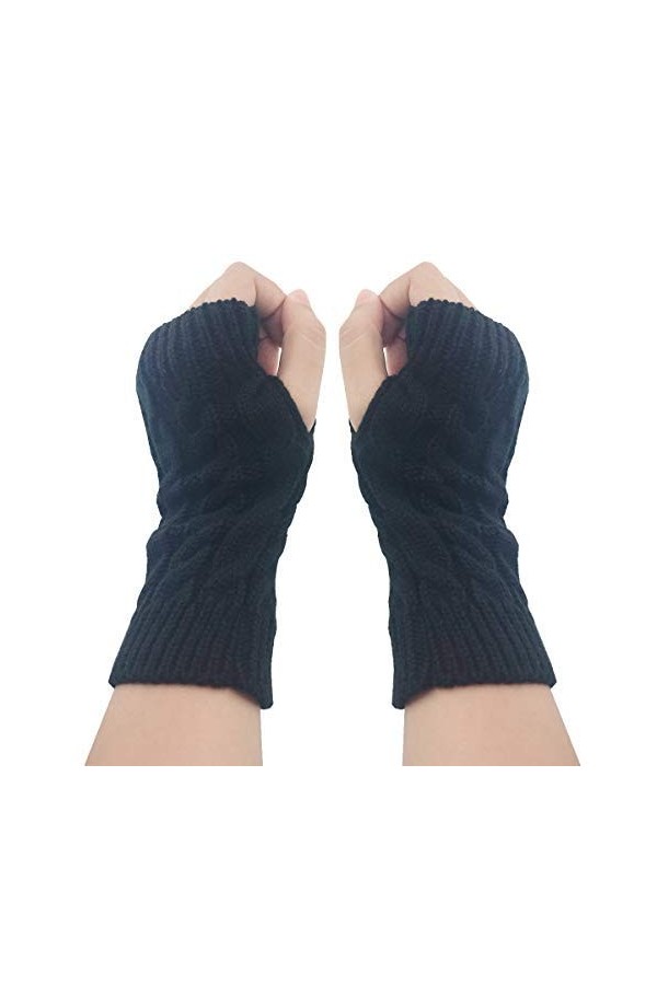 Qiuyan Gants dhiver chauds doux et confortables pour femme et fille, gris, taille unique