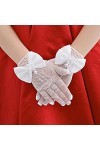 Modis Gants en dentelle avec nœud en maille et perles pour fille, fournitures de fête, anniversaire, cérémonie, couronnage, a