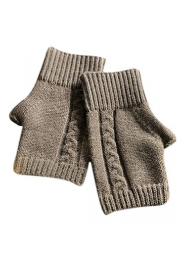 cbvevwy Mitaines tricotées – Unisexe Gants dhiver chauds en tricot pour demi-doigts, moufles au crochet de couleur unie pour
