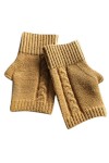 cbvevwy Mitaines tricotées – Unisexe Gants dhiver chauds en tricot pour demi-doigts, moufles au crochet de couleur unie pour