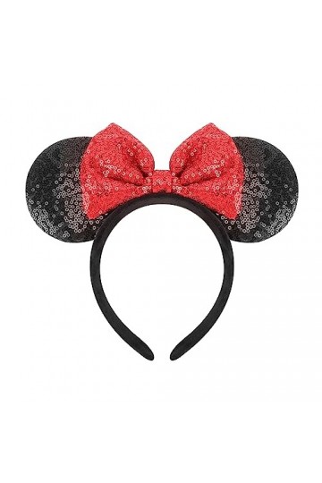 DRESHOW Oreilles de Souris Arc Bandeaux Paillettes Décoration de Fête Cosplay Costume pour Filles et Femmes