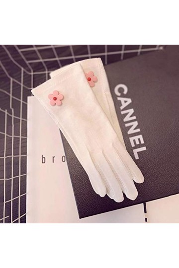 Rekaf Gants solaires Gants Fleur Embellishment Mesdames Coton Gant de Coton Respirant Trams Voyage Voyage Moto Shopping Anti-