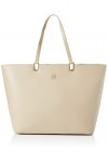 Tommy Hilfiger Cabas Femme Sac TH Timeless Med Tote Fermeture Éclair, Beige Beige , Taille Unique
