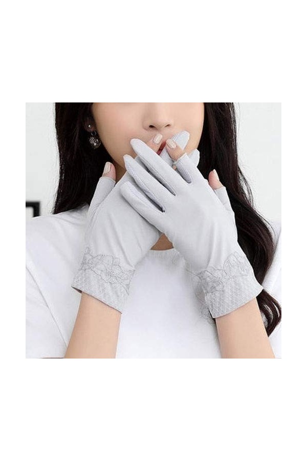 Yoaodpei Summer Nouveau Style élégant gant de la soie de lacette en dentelle, conduite à écran tactile antidérapant Cole sola