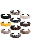 Jaciya Lot de 10 bandeaux noués pour femme et fille - Motif léopard - Accessoires pour cheveux