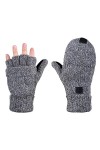 Hjkiopc Gants dhiver pour Femmes Demi-Doigts Mitaines Tricotées sans Doigts Gants Extensibles Chauds pour Hommes et Femmes C