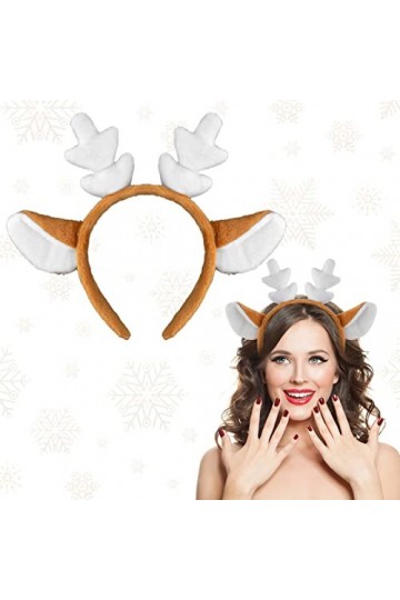 WLLHYF Bandeau de rennes de Noël pour enfants adultes Bandeau de rennes de Noël pour la famille, les vacances, la fête de Noë