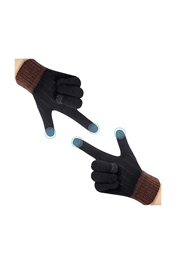 Justay Sowarm Gants Chauds Dhiver Pour Femmes Mitaines En Tricot Convertibles Bouton Doux Gants Demi-Doigts Pour La Conduite
