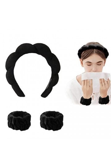 Bracelets de Lavage en Microfibre, Bandeau en Éponge pour le Lavage du Visage, Bandeau de Lavage pour le Visage, Bandeau Spa 