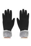 Gants Femmes Dames en Velours Automne Hiver Moufles de plein air Chaud Gants Moto/Vélo Epais Doigts Complets Ecran Tactile po