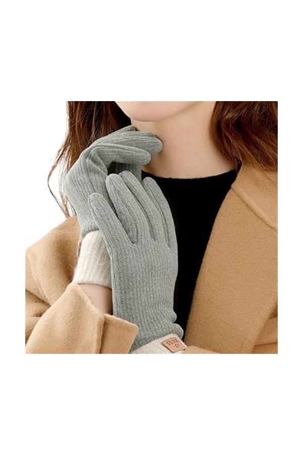 GIBZ Gants Hiver Sans Doigts pour Femme Polaire Chaud Gants à Écran Tactile pour Temps Froid, Rose Moufles 