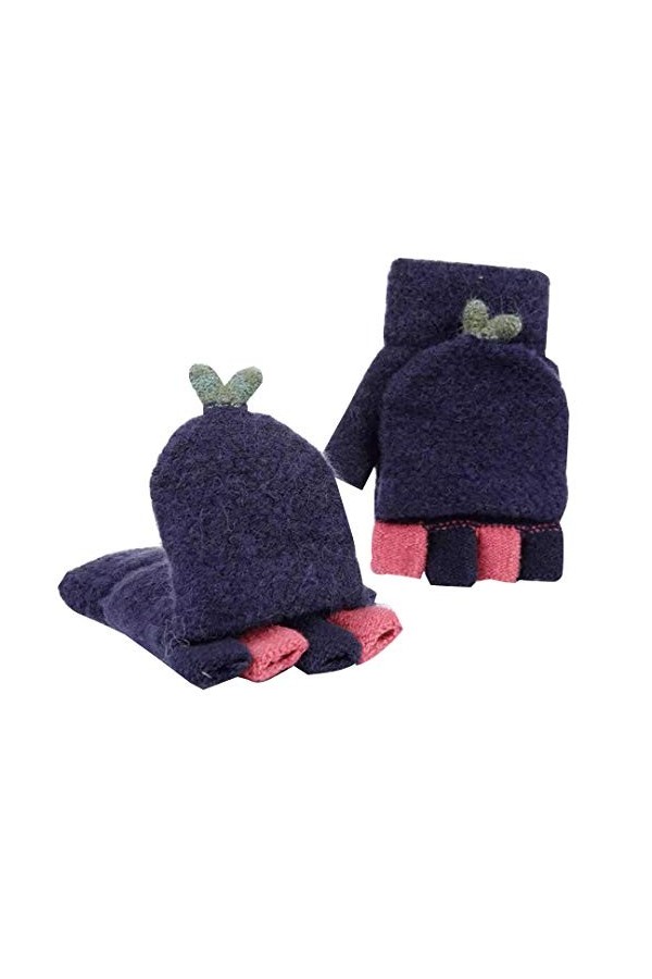 Pluto & Fox Gants Mitaines Crochet Laine Épais Doigts Ouvert À Capuche Hiver Pour Femmes, gris, Adulto,Talla única