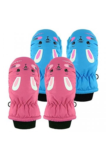 Hiver Ski Mitaines Doigt Enfants Gants étanches Complet 2 Paires Dessin animé Filles garçons Enfants Gants Chaud extérieur bé