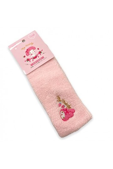 Sanrio My Melody Bandeau en tissu brodé 18 x 6,6 cm pour coiffure, lavage du visage et maquillage rose 