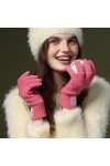 MuE104 Gants chauds en laine tricotée pour femme Effet amincissant Idéal par temps froid, beige, taille unique