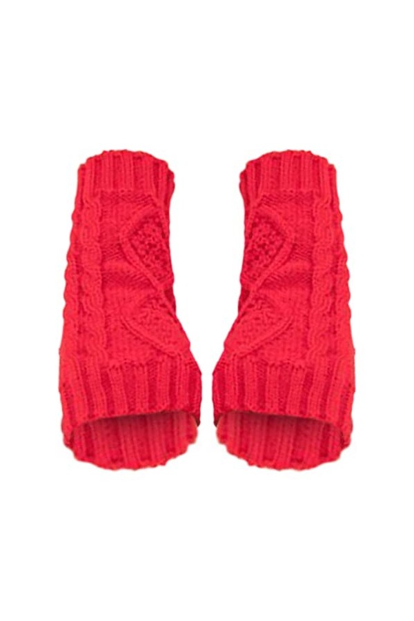 Briskorry Mitaines sans doigts pour femme avec trou pour le pouce doublées et chaudes - Douces - Longues - Chauffe-bras - Gan